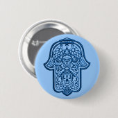 Henna Hand of Hamsa (Blue) 缶バッジ (正面&裏面)