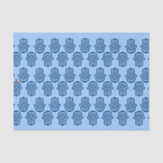 Henna Hand of Hamsa (Blue) 薄葉紙 (正面)