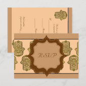 Henna Hand of Hamsa (Golden) (結婚s) 出欠カード (正面/裏面)