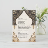 Henna Islam Nikah Arabic Walima Muslim 結婚's エンクロージャーカード (スタンド正面)