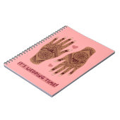 henna mehndi結婚手デザイン付きノート ノートブック (左側)