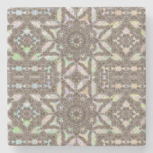 Henna Phownixフラクタルマンダラアートストーンタイル ストーンコースター (正面)