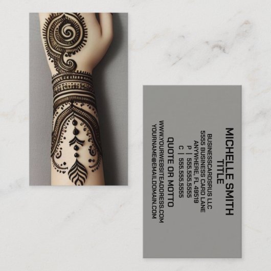 Henna Tattoo Artist名刺 名刺 (正面/裏面)