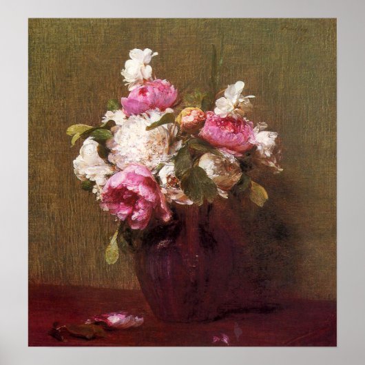 Henri Fantin-Latour Peonies and Roses Poster ポスター (正面)