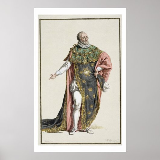 Henri IV (1553-1610)フランスの王、'Receuilから ポスター (正面)