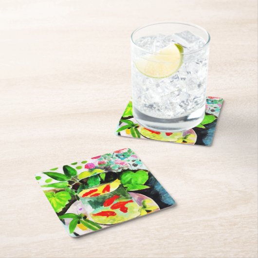 Henri Matisse, The Goldfish,デジタルスケッチ スクエアペーパーコースター (インサイチュ)