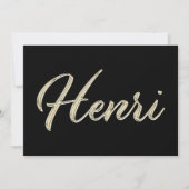 Henri Name white gold Handwriting Karte カード (正面)