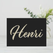 Henri Name white gold Handwriting Karte カード (スタンド正面)