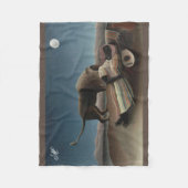 Henri Rousseau眠るジプシーとアーティスト名 フリースブランケット (正面)