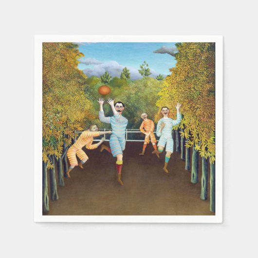 Henri Rousseau – サッカー選手 スタンダードカクテルナプキン (正面)