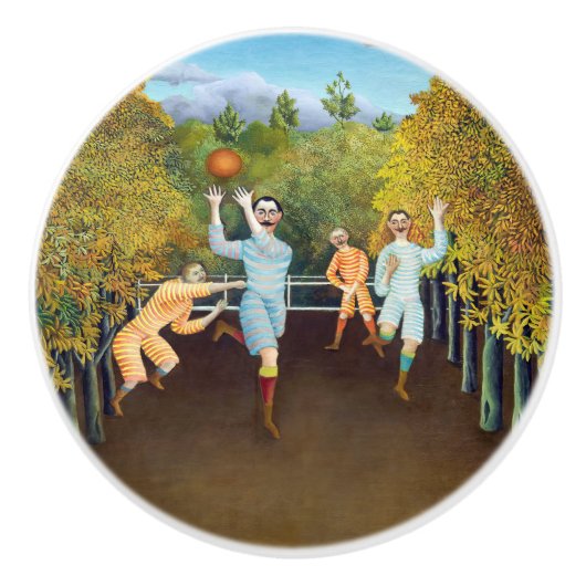 Henri Rousseau – サッカー選手 セラミックノブ (正面)