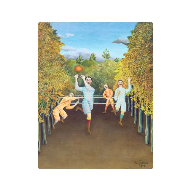 Henri Rousseau – サッカー選手 メタルプリント (正面)