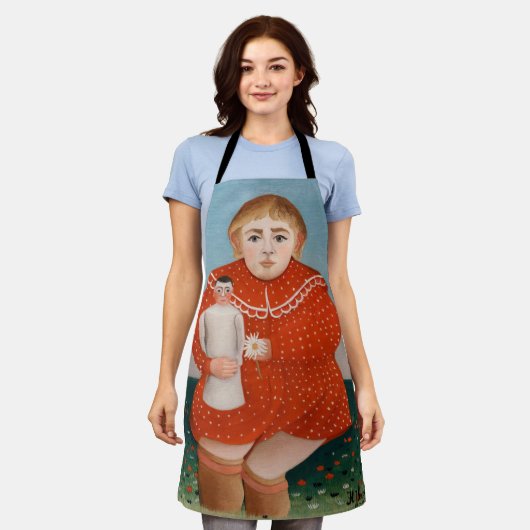 Henri Rousseau – 人形の子 エプロン (着用した状態)