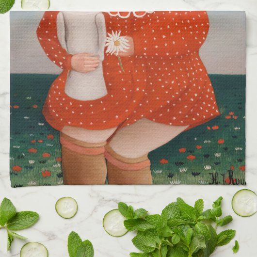 Henri Rousseau – 人形の子 キッチンタオル (折り畳み)