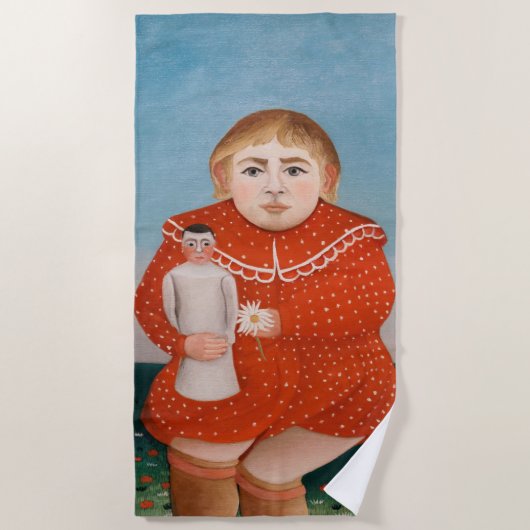Henri Rousseau – 人形の子 ビーチタオル (正面)
