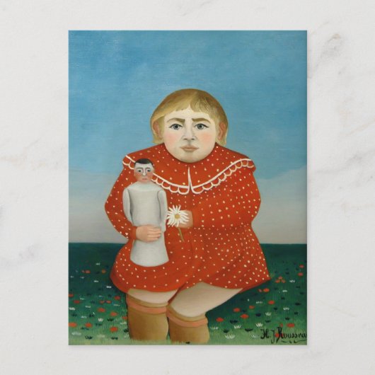Henri Rousseau – 人形を持つ女の子 ポストカード (正面)