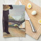 Henri Rousseau – 自分自身ポートレート – 風景 キッチンタオル (四つ折り)