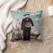 Henri Rousseau – 自分自身ポートレート – 風景 クッション (ブランケット)