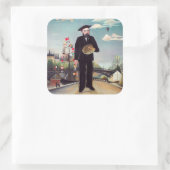 Henri Rousseau – 自分自身ポートレート – 風景 スクエアシール (バッグ)