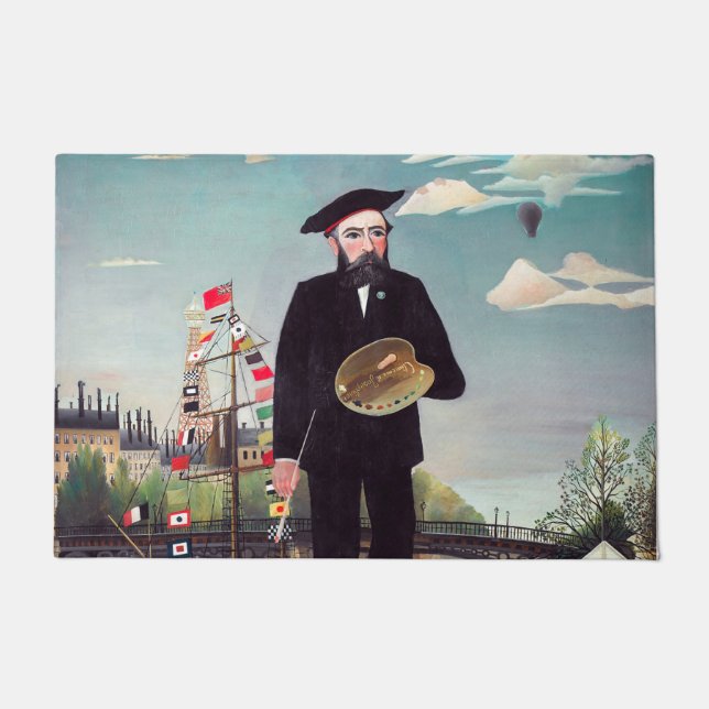 Henri Rousseau – 自分自身ポートレート – 風景 ドアマット (正面)