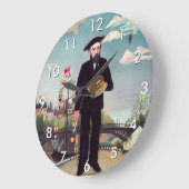 Henri Rousseau – 自分自身ポートレート – 風景 ラージ壁時計 (傾斜)