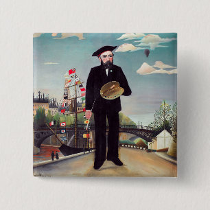 Henri Rousseau – 自分自身ポートレート – 風景 缶バッジ
