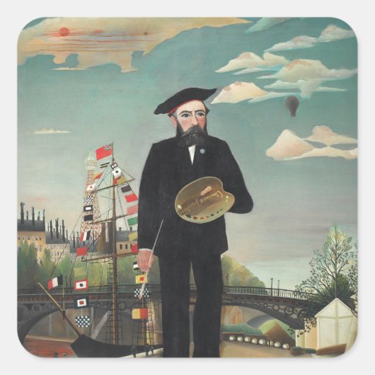 Henri Rousseau – 自分自身 スクエアシール (正面)