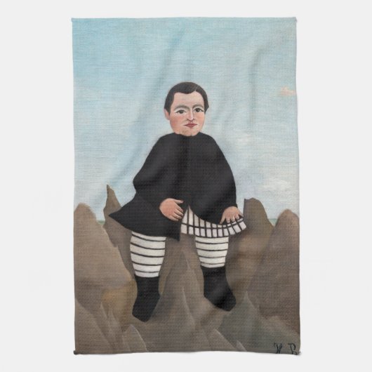 Henri Rousseau - Boy on the Rocks キッチンタオル (縦)