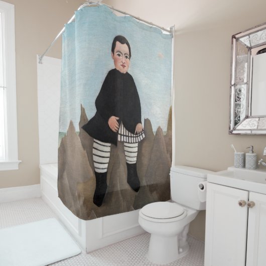 Henri Rousseau - Boy on the Rocks シャワーカーテン (インサイチュ)