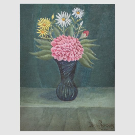Henri Rousseau - Dahlia and Daisies in a Vase 薄葉紙 (正面)