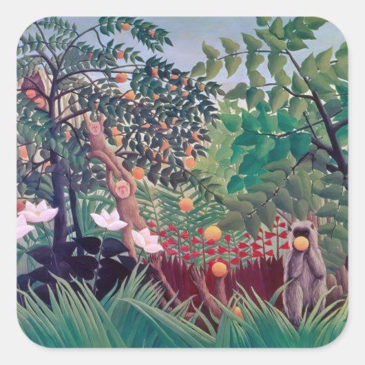 Henri Rousseau - Exotic Landscape スクエアシール (正面)