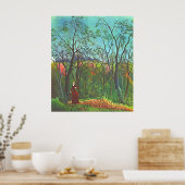 Henri Rousseau Postによる森の森の中の散歩 ポスター (キッチン)