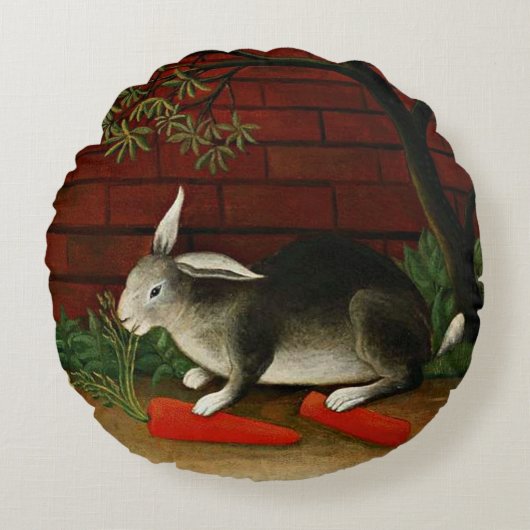 Henri Rousseau - Rabbit. fine art. ラウンドクッション (正面)