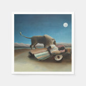 Henri Rousseau Sleeping Gypsy Lion Painting スタンダードカクテルナプキン (正面)
