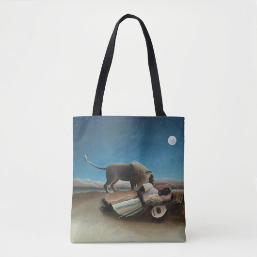 Henri Rousseau Sleeping Gypsy Lion Painting トートバッグ (正面)