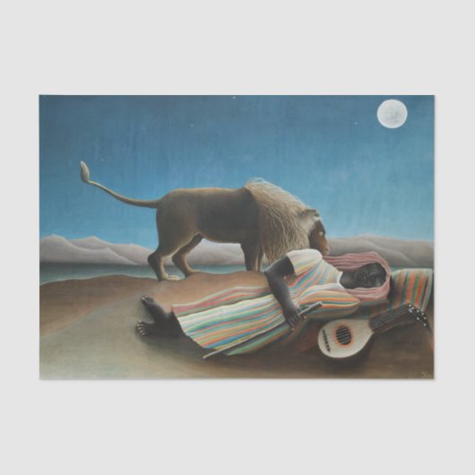 Henri Rousseau Sleeping Gypsy Lion Painting 薄葉紙 (正面)