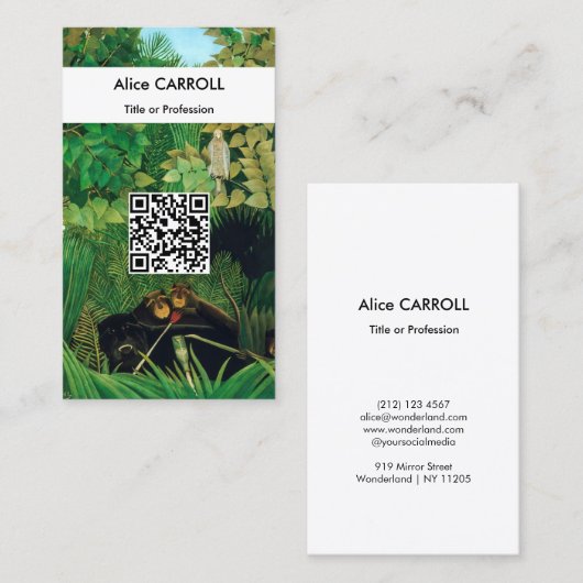 Henri Rousseau - The メリー Jeters - QR Code 名刺 (正面/裏面)