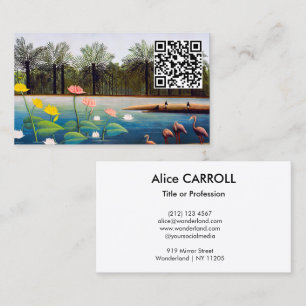 Henri Rousseau - The Flamingoes - QR Code 名刺