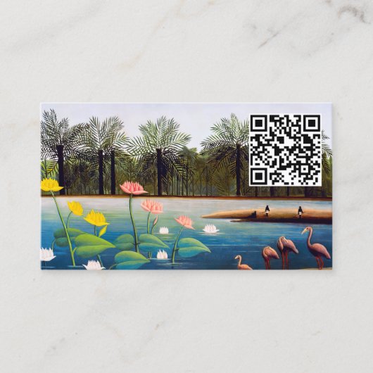Henri Rousseau - The Flamingoes - QR Code 名刺 (正面)