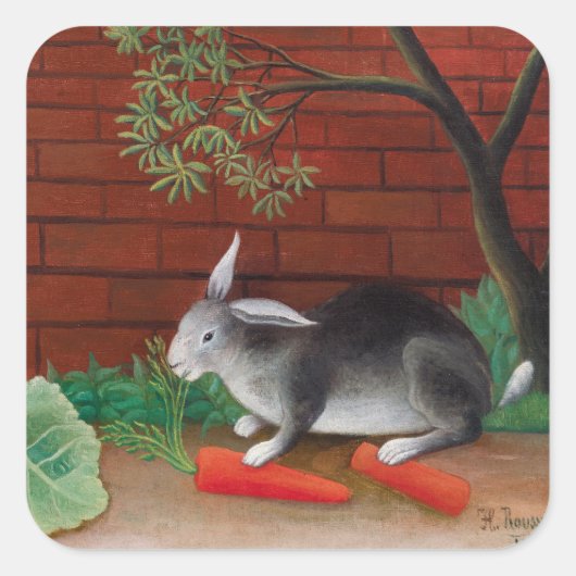 Henri Rousseau - The Rabbit's Meal スクエアシール (正面)