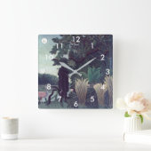 Henri Rousseau - The Snake Charmer スクエア壁時計 (ホーム)