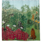 Henri Rousseau - Tropical Forest with Monkeys シャワーカーテン (正面)