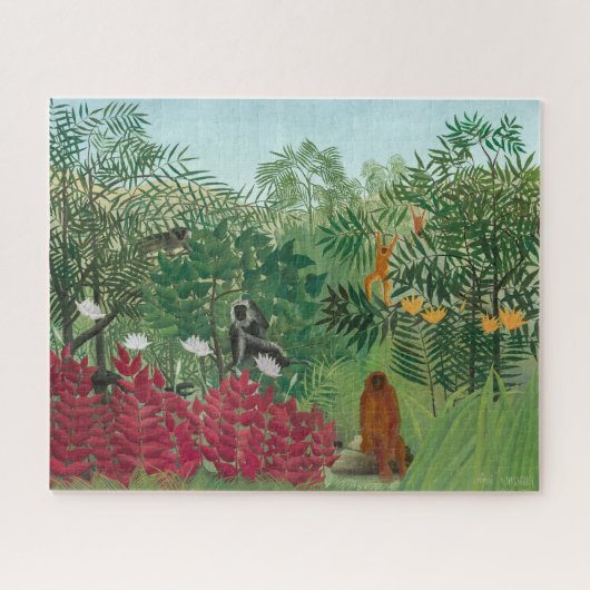 Henri Rousseau - Tropical Forest with Monkeys ジグソーパズル (横)