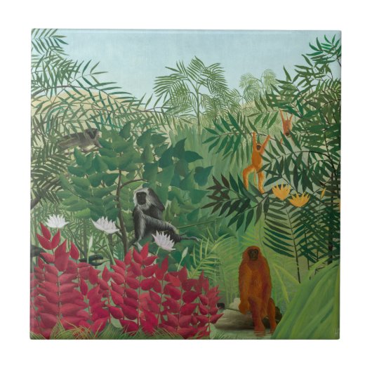 Henri Rousseau - Tropical Forest with Monkeys タイル (正面)