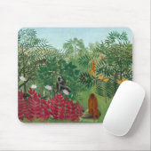 Henri Rousseau - Tropical Forest with Monkeys マウスパッド (マウス)
