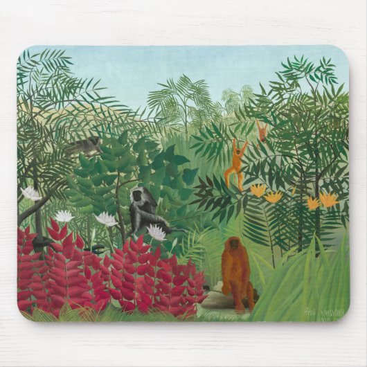 Henri Rousseau - Tropical Forest with Monkeys マウスパッド (正面)