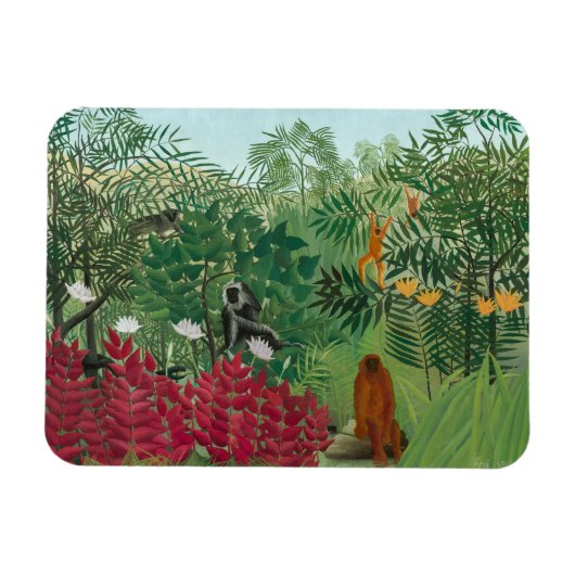 Henri Rousseau - Tropical Forest with Monkeys マグネット (横)