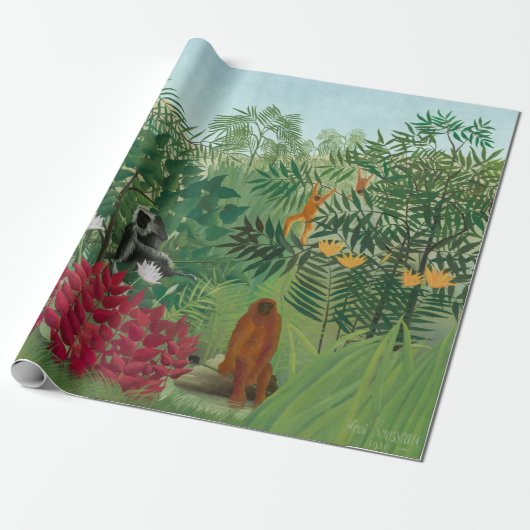 Henri Rousseau - Tropical Forest with Monkeys ラッピングペーパー (アンロールド)