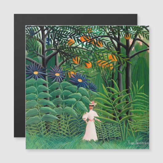 Henri Rousseau - Woman in Forest Magnetic Card (正面/裏面)
