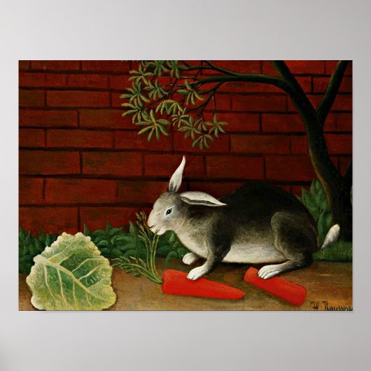 Henri Rousseau's painting, Rabbit ポスター (正面)